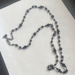 Elegant Black faceted glass Beaded Necklace
